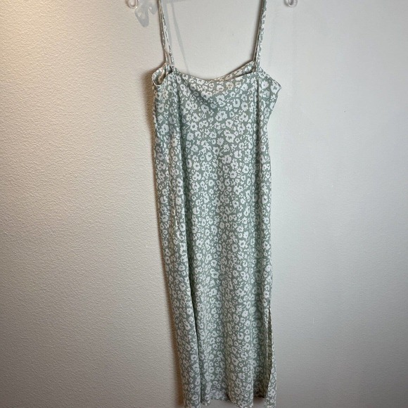 green floral print midi slip dress - Picture 4 of 5